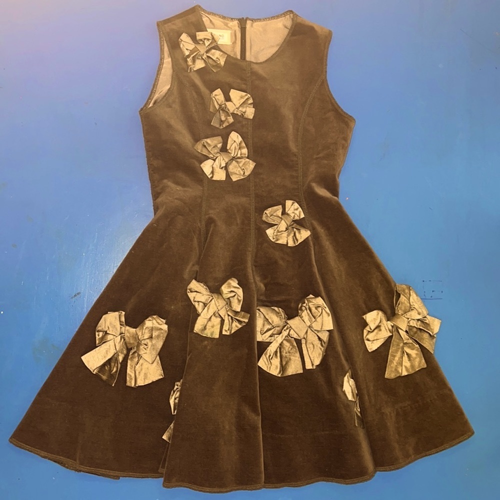 I Pinco Pallino Girls Velvet bow dress